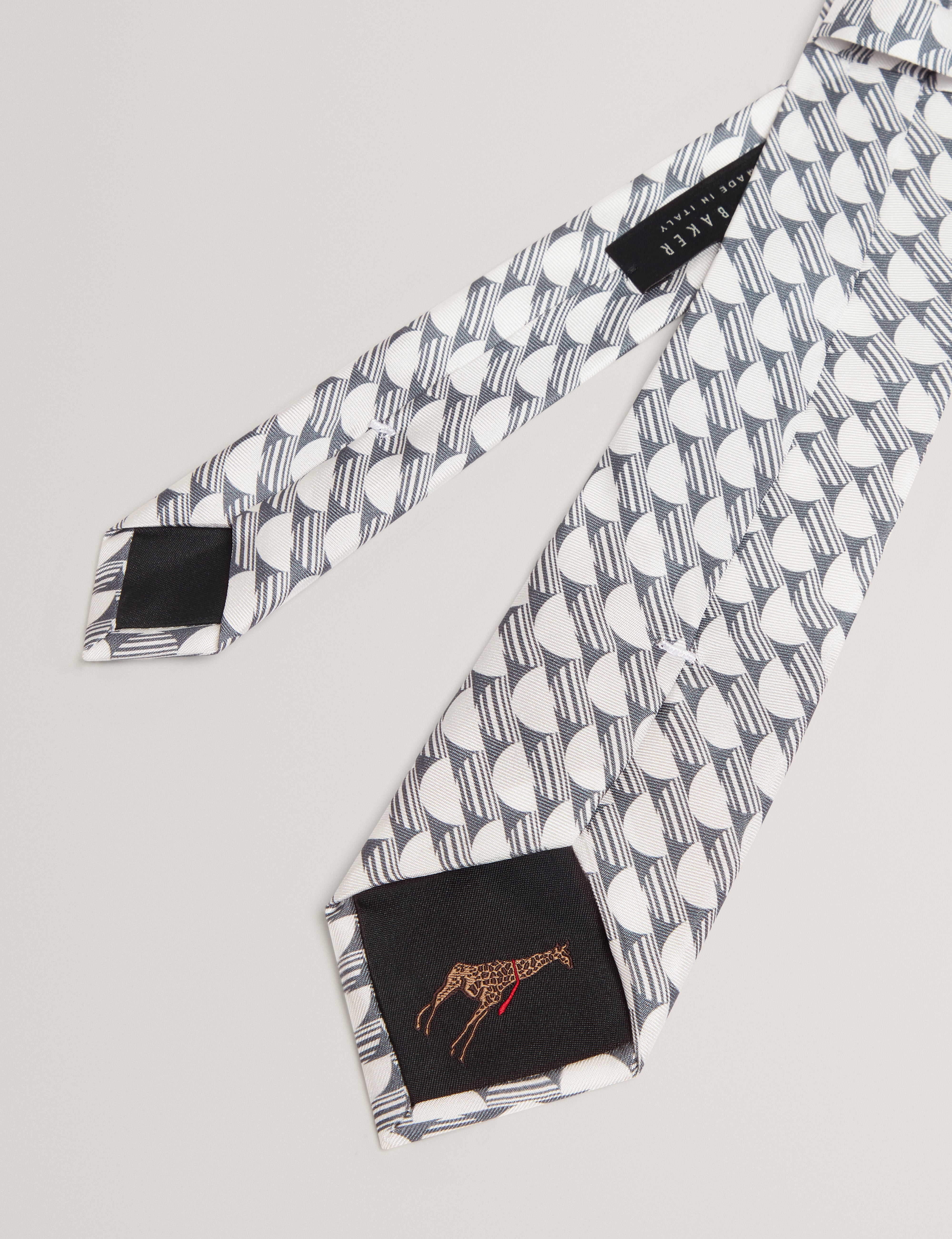 KEREM: Ditsy Geo Print Silk Tie