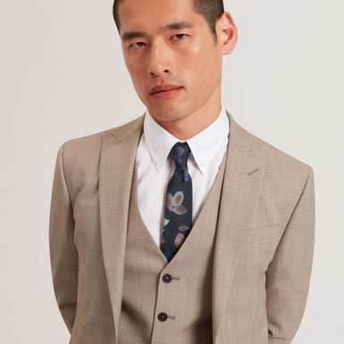 SILVANO: Leaf Print Silk Tie