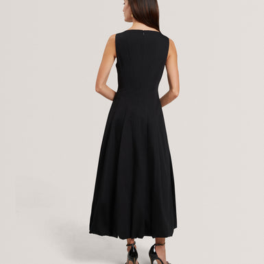 HAZZIA: Seam Detail Bubble Hem Midi Dress