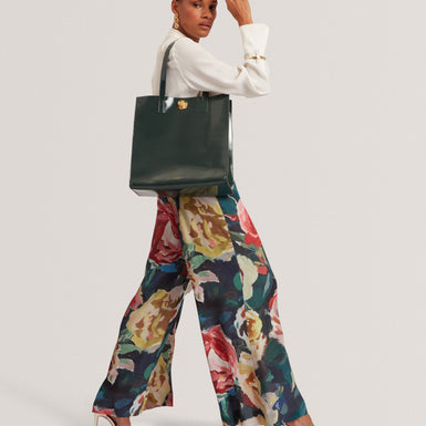 ROSENNI: Rose Detail Crinkle Large Tote Bag