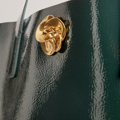 ROSENNI: Rose Detail Crinkle Large Tote Bag