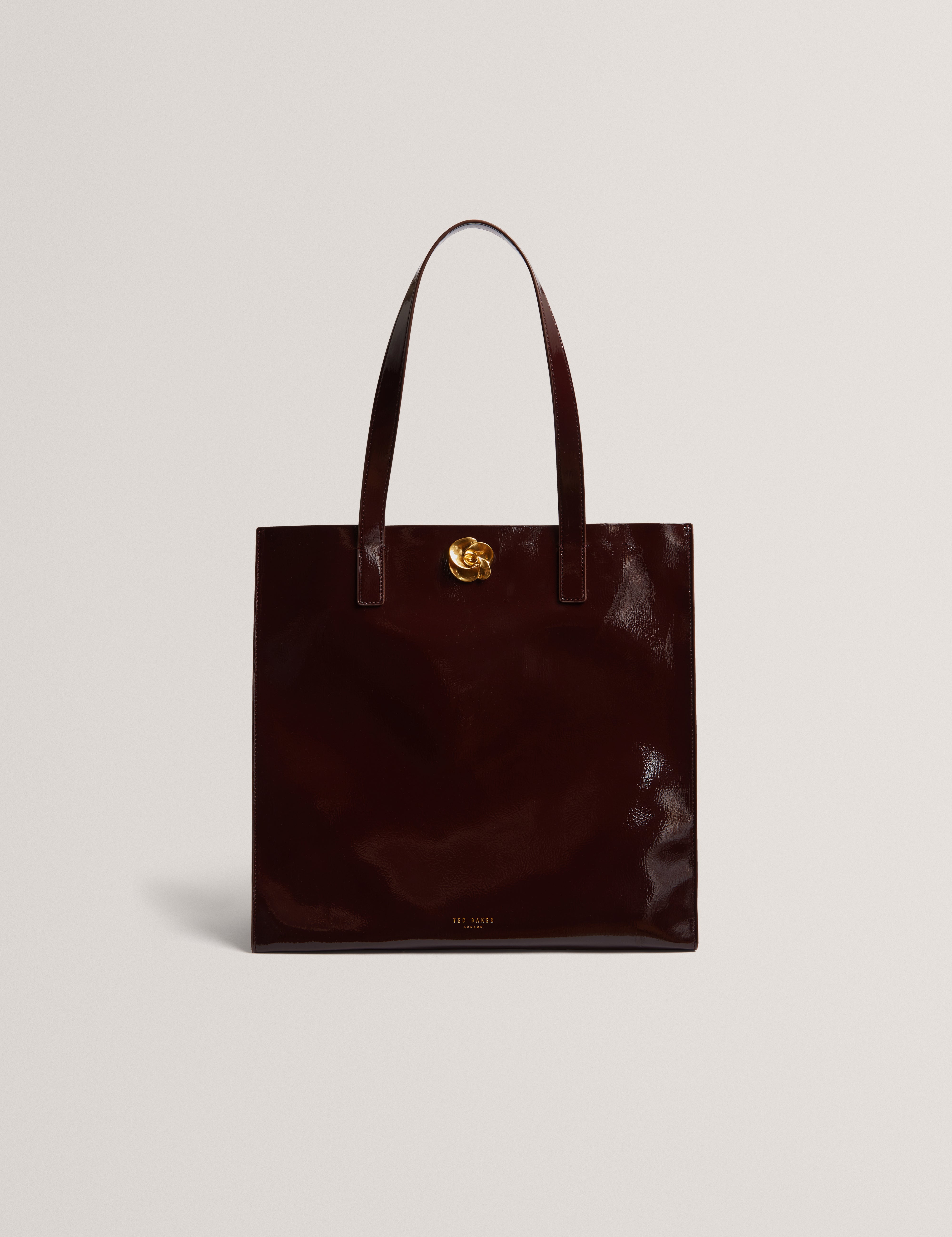 ROSENNI: Rose Detail Crinkle Large Tote Bag