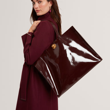 ROSENNI: Rose Detail Crinkle Large Tote Bag