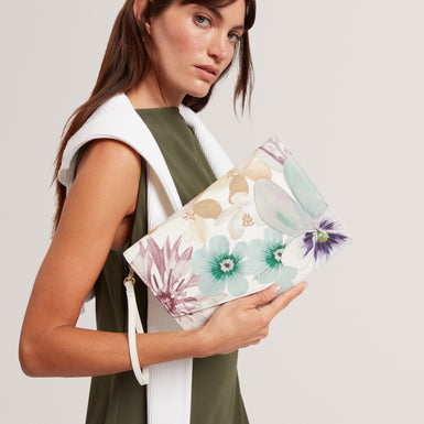 HELINII: Petal Print Icon Envelope Clutch