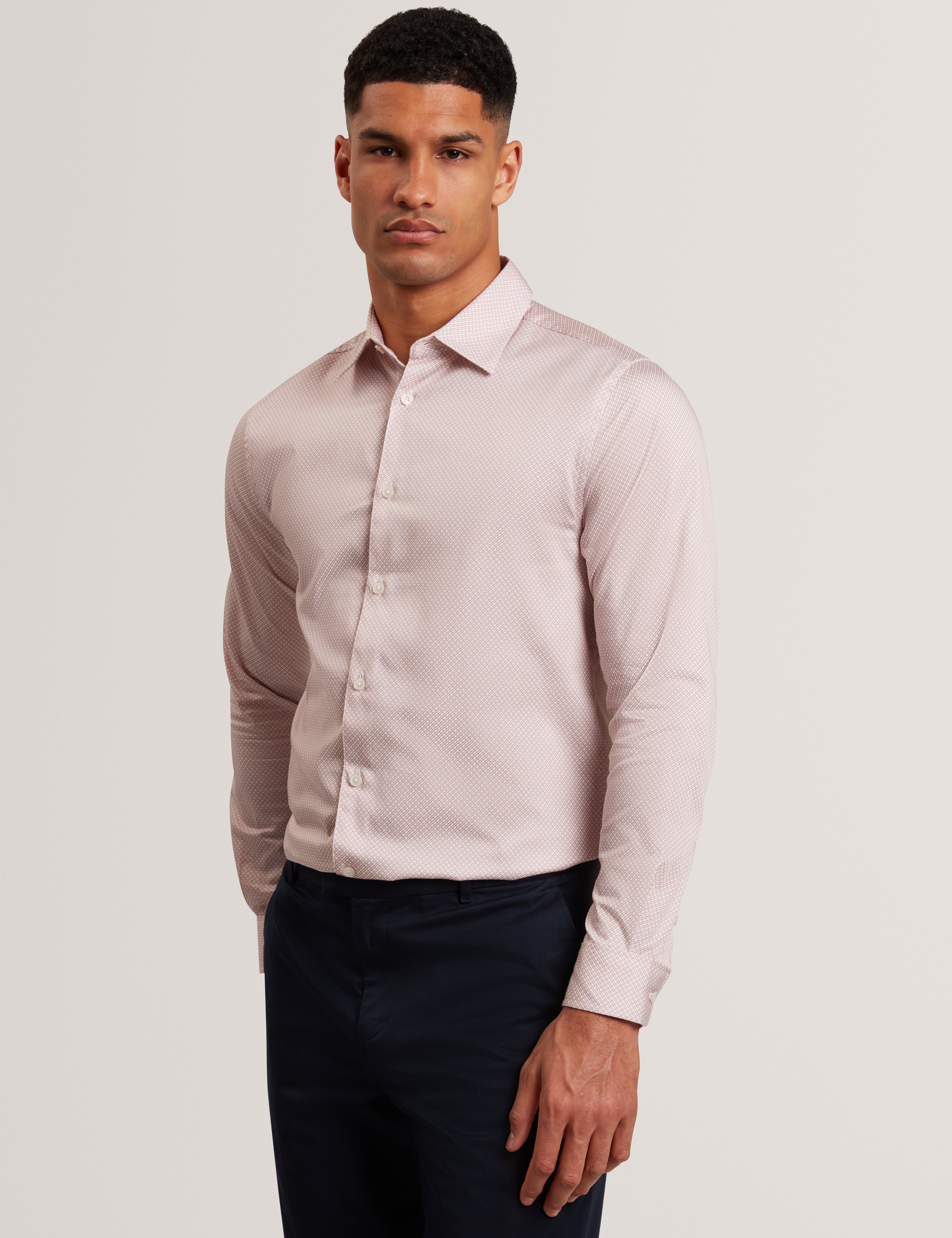 OLWENO: Slim Fit Geo Print Shirt