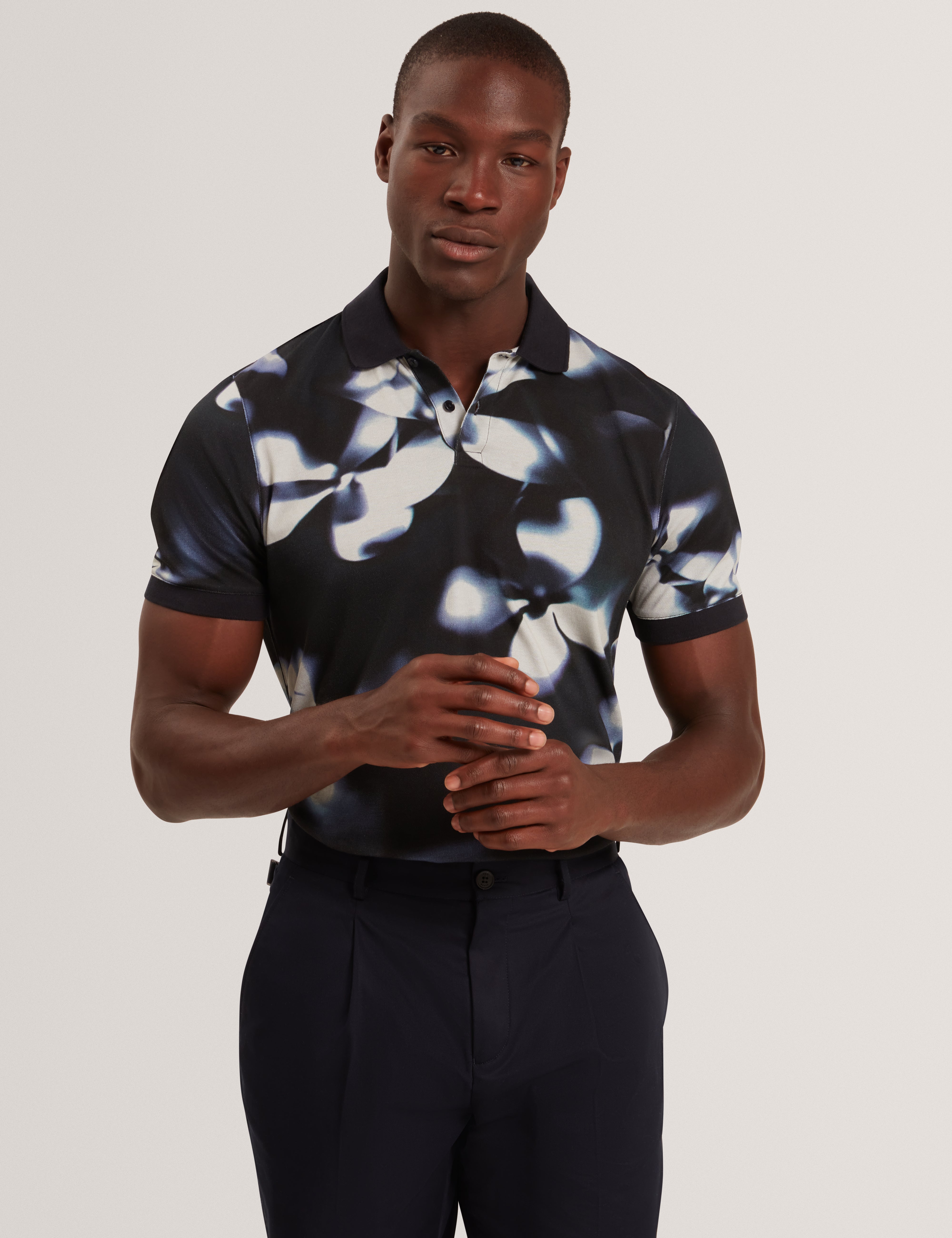 LONGBRI: Floral Print Polo