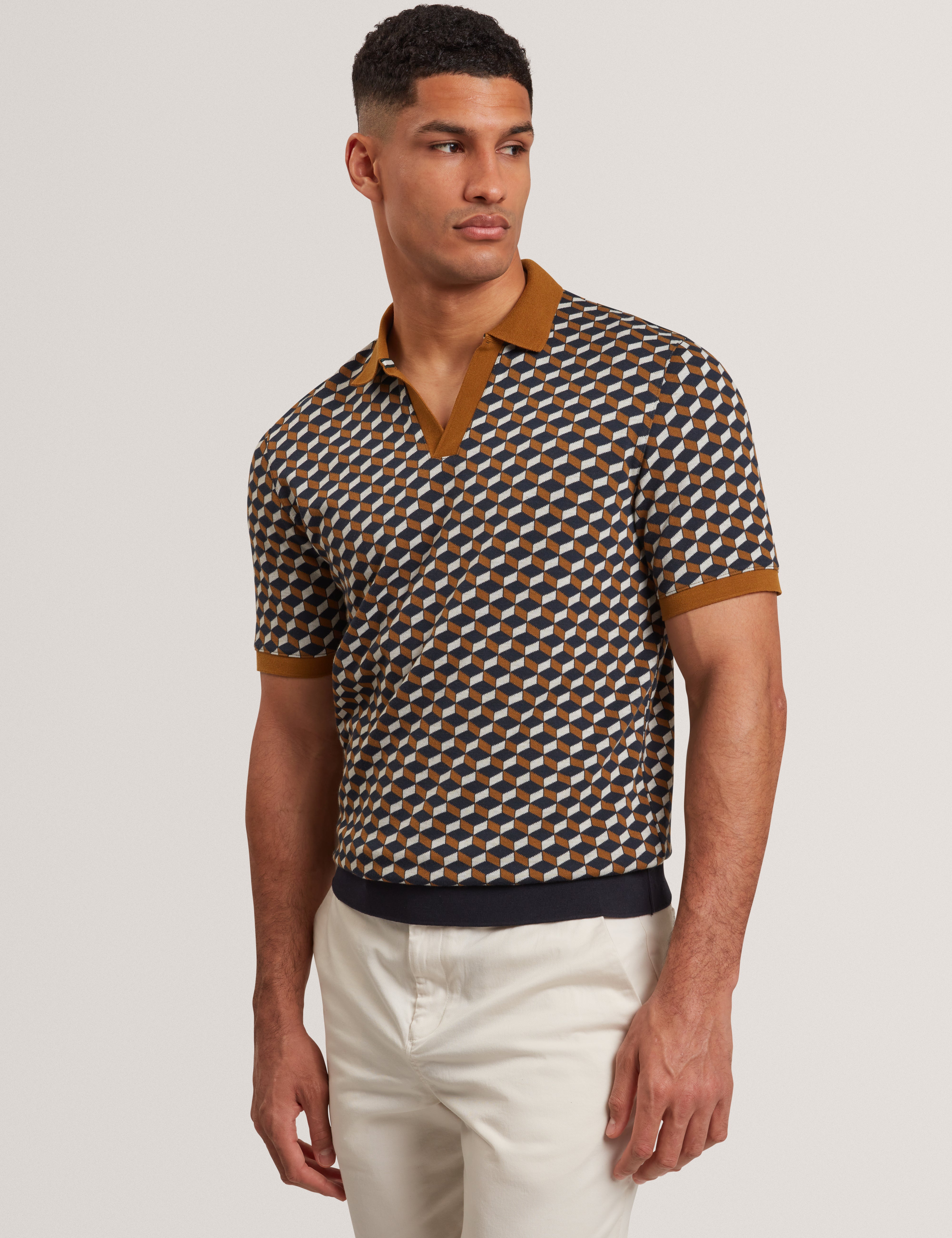 LIRIEN: Geo Jacquard Polo