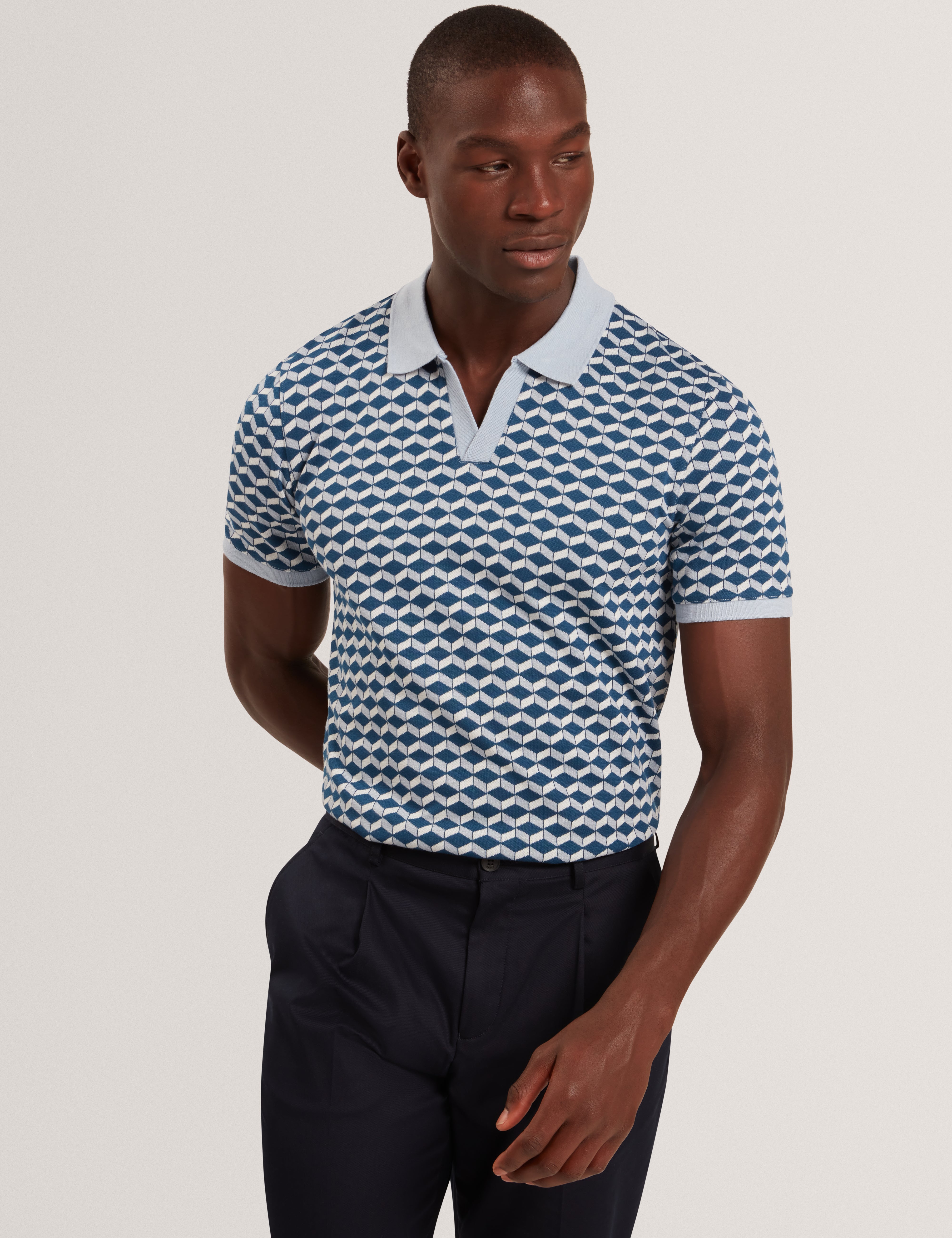LIRIEN: Geo Jacquard Polo