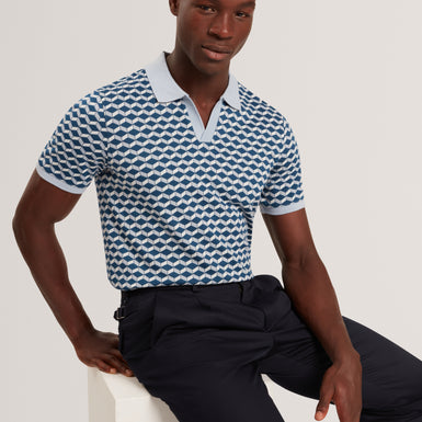 LIRIEN: Geo Jacquard Polo