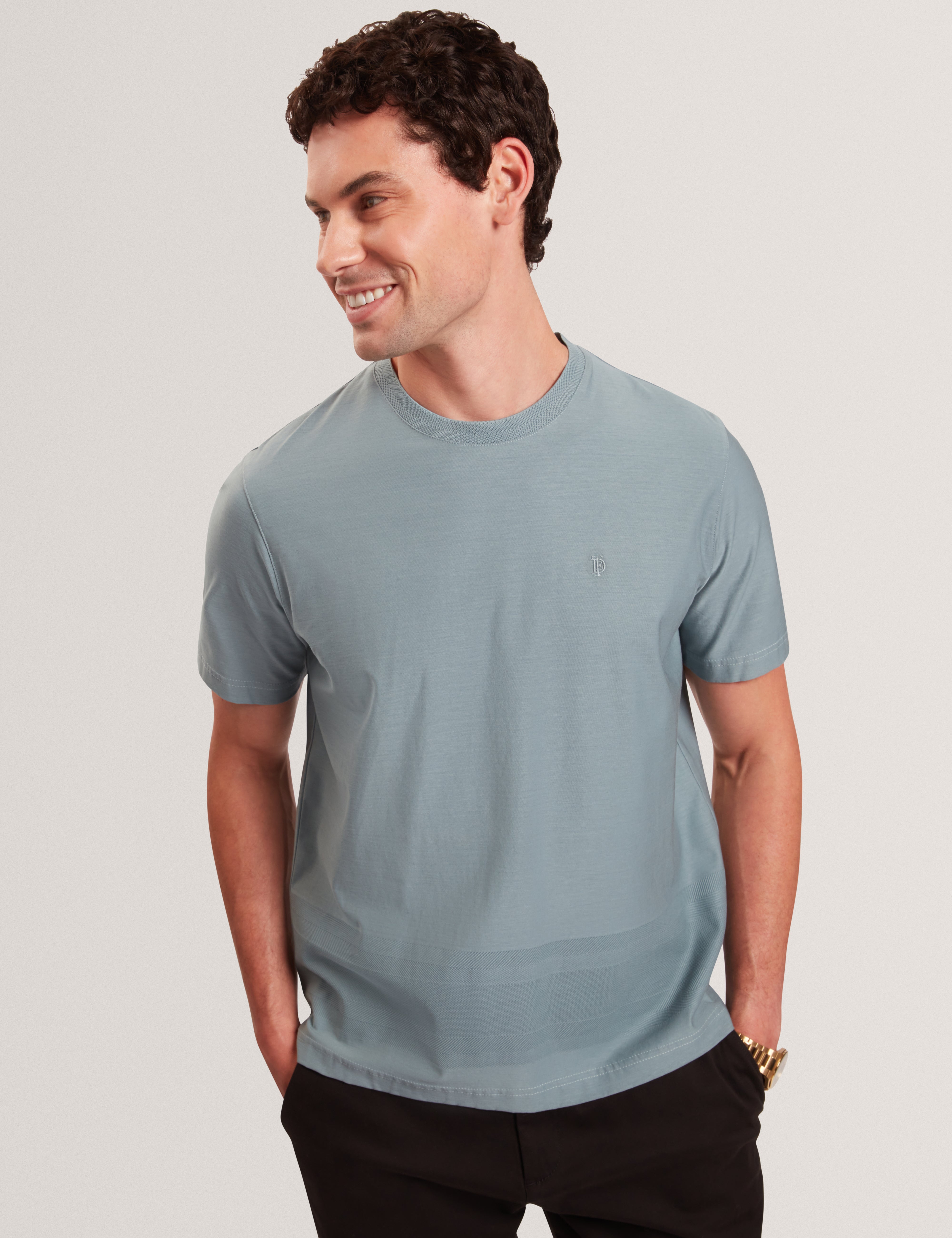 KAELITH: Herringbone Panel T-Shirt