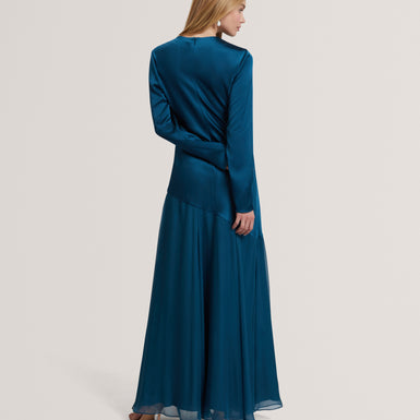 SHKYE: Diagonal Waist Seam Maxi Dress