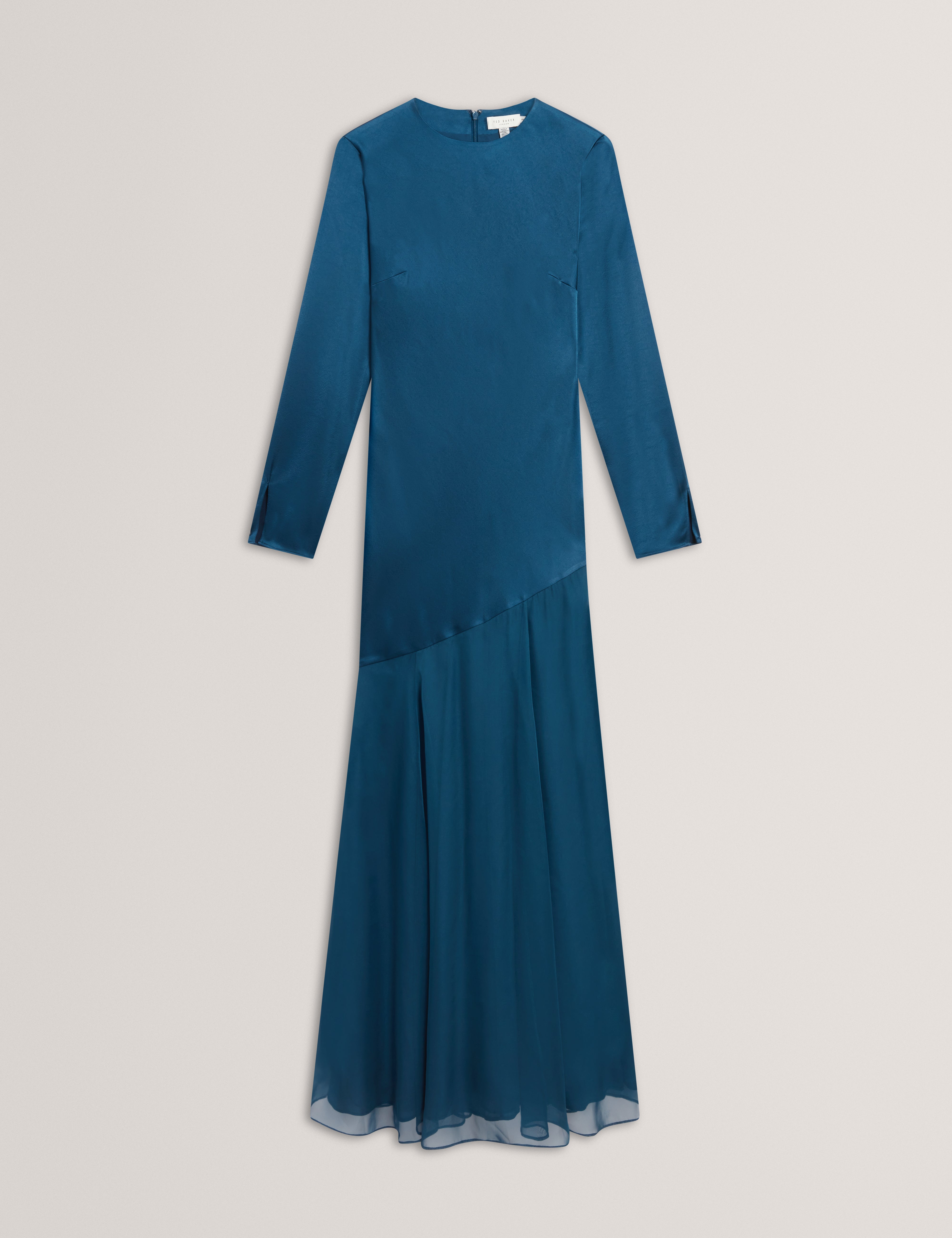 SHKYE: Diagonal Waist Seam Maxi Dress