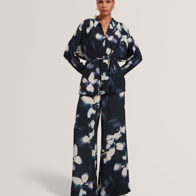 OHRLA: Printed Tie Detail Long Sleeve Shirt