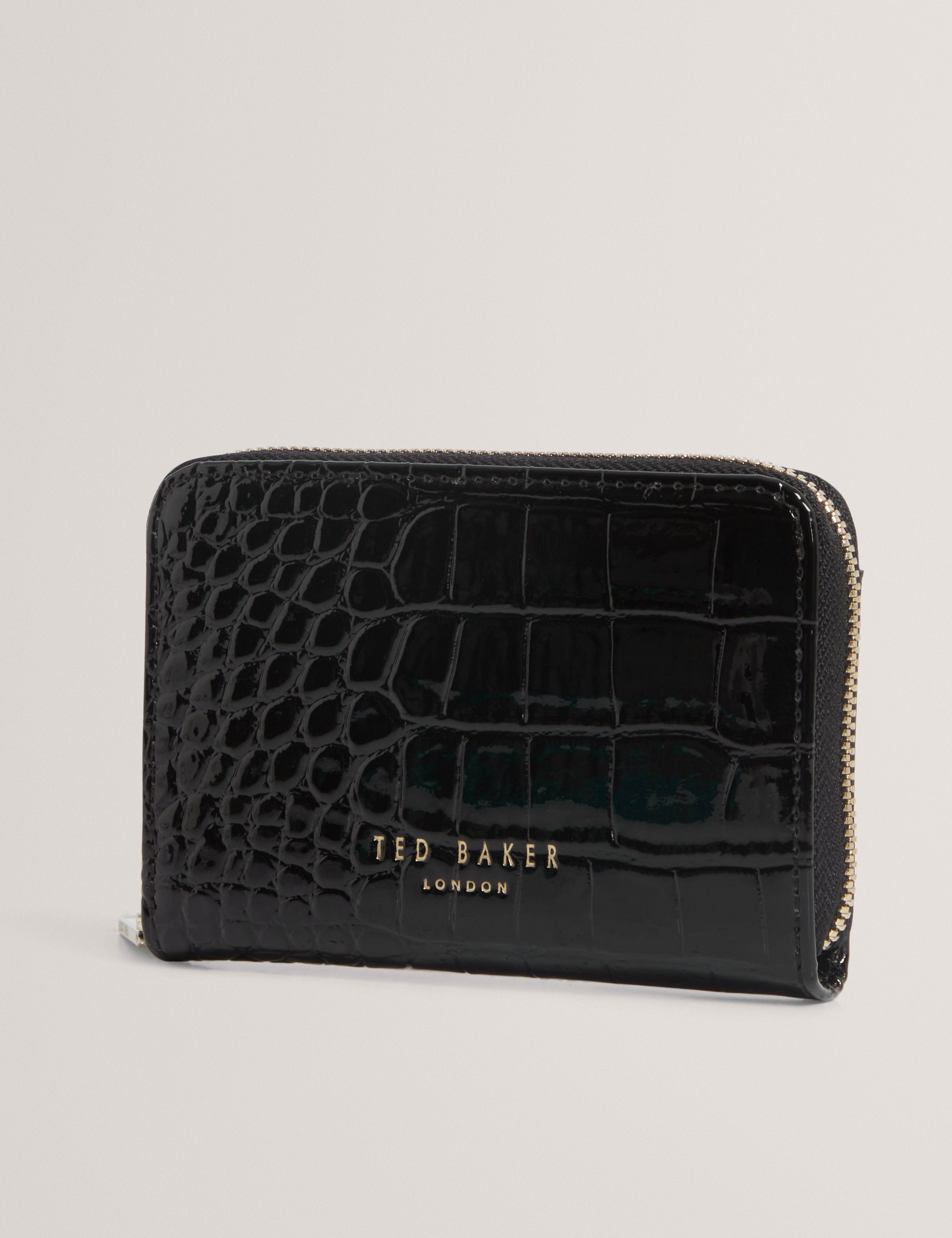VARLEE: Croc Effect Small Zip Around Wallet