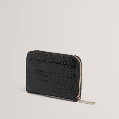 VARLEE: Croc Effect Small Zip Around Wallet