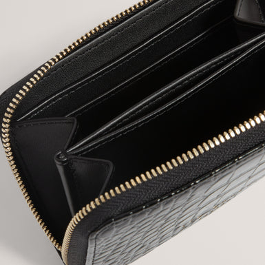VARLEE: Croc Effect Small Zip Around Wallet