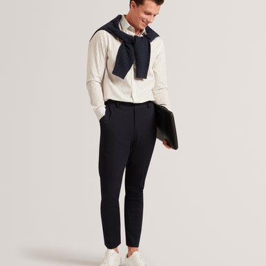 HANGENT: LS Regular Fit Branded Stripe Print Shirt