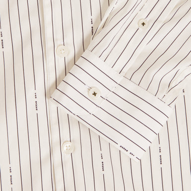 HANGENT: LS Regular Fit Branded Stripe Print Shirt