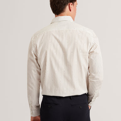 HANGENT: LS Regular Fit Branded Stripe Print Shirt