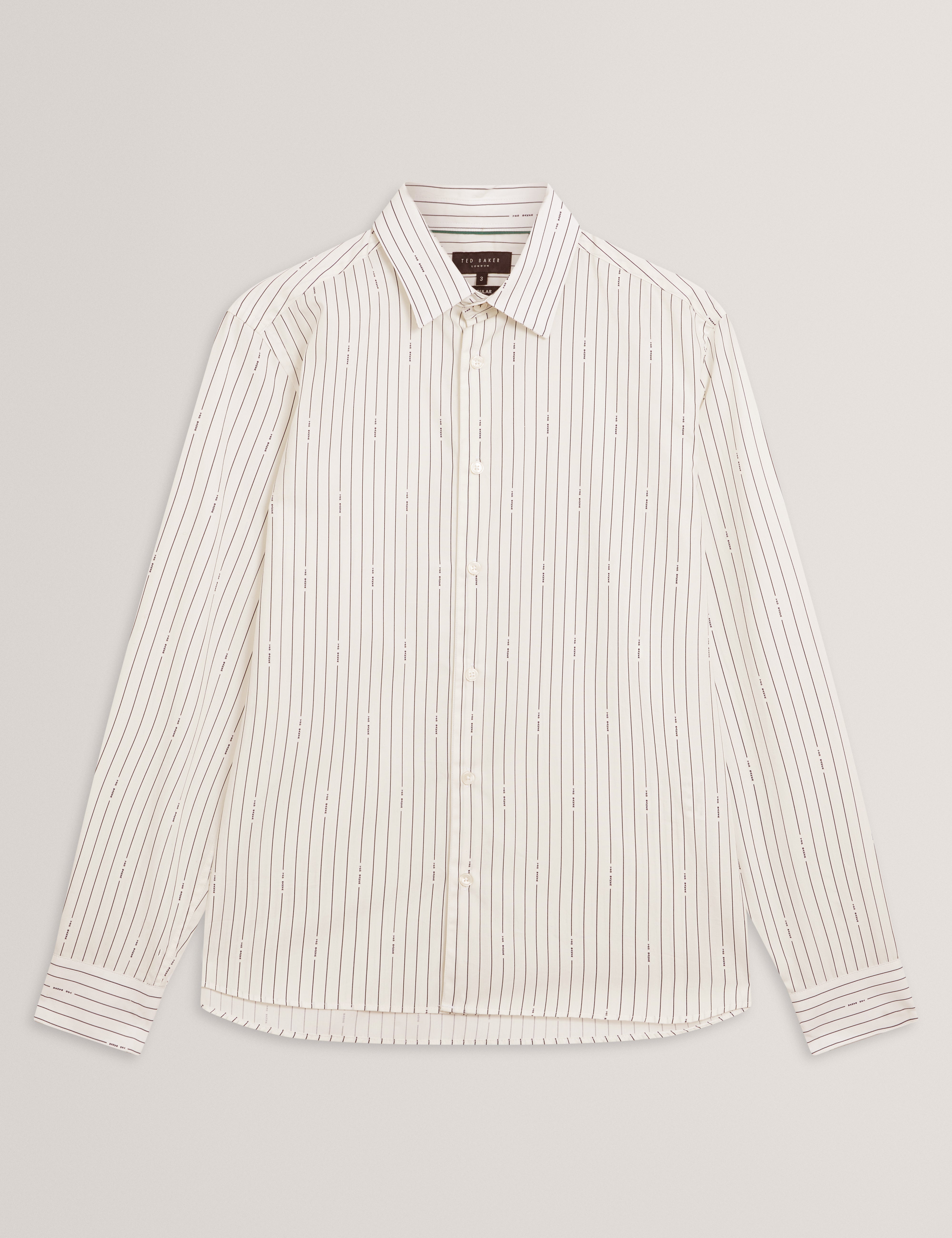 HANGENT: LS Regular Fit Branded Stripe Print Shirt