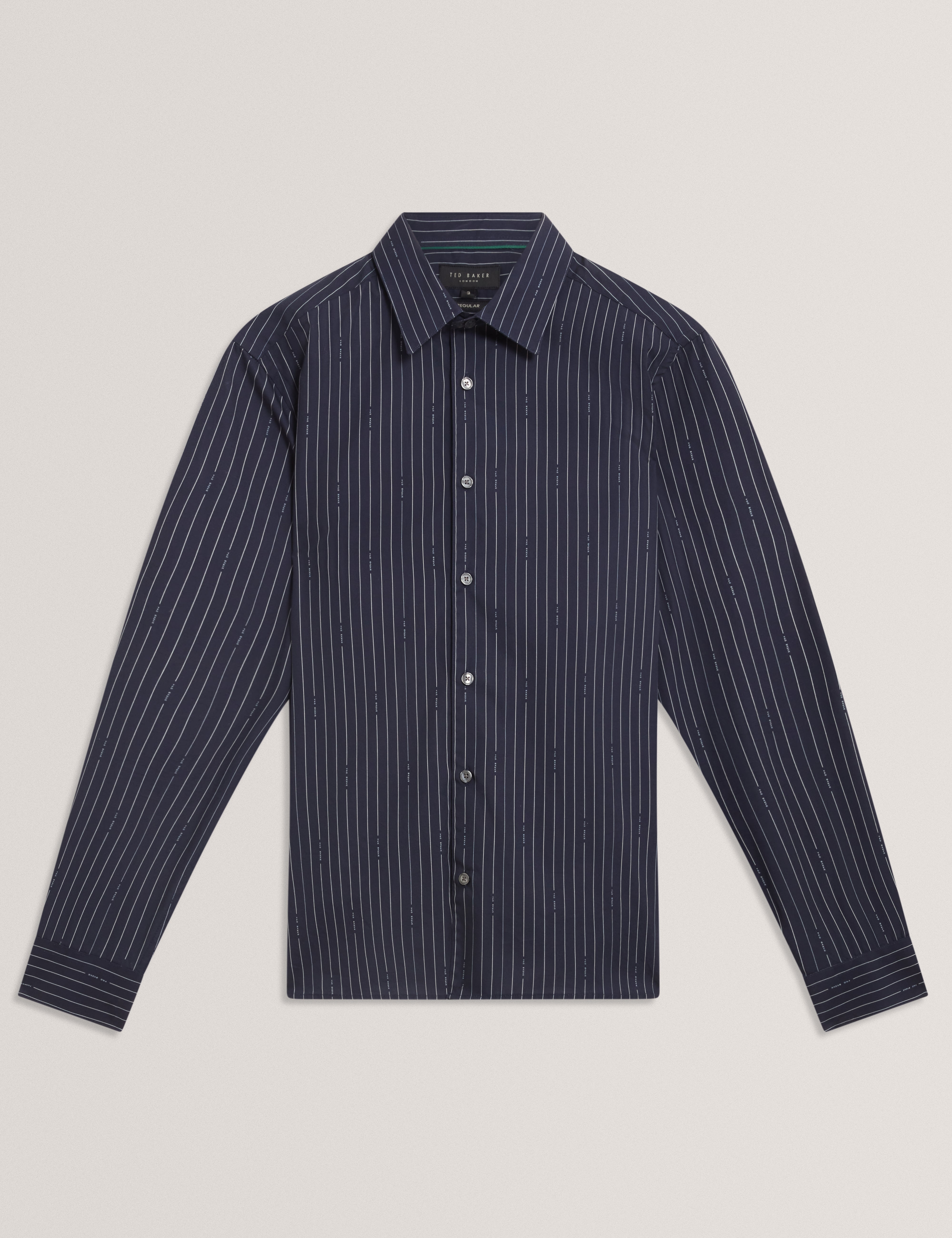HANGENT: LS Regular Fit Branded Stripe Print Shirt
