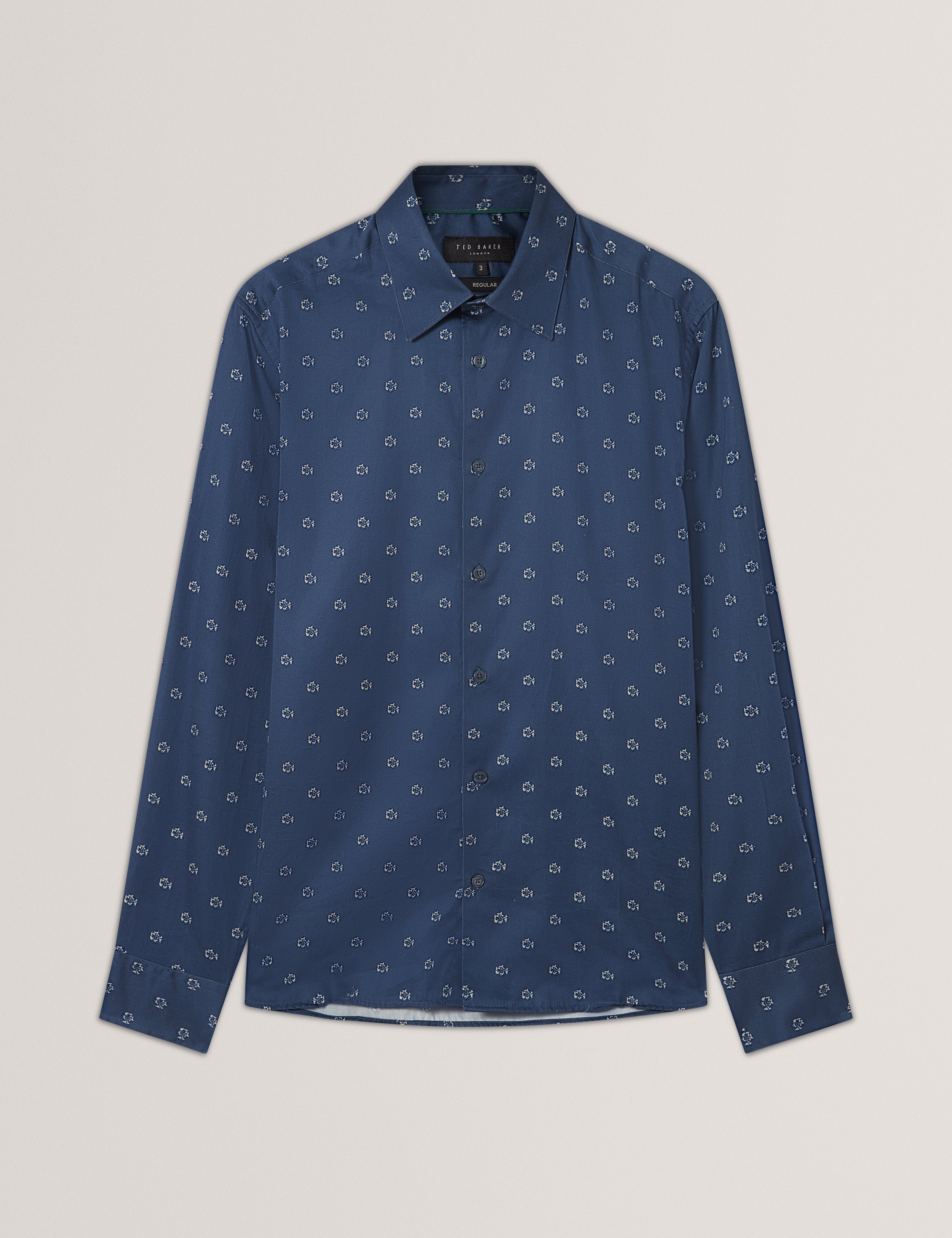 OLUFAR: LS Slim Fit Ditsy Floral Shirt