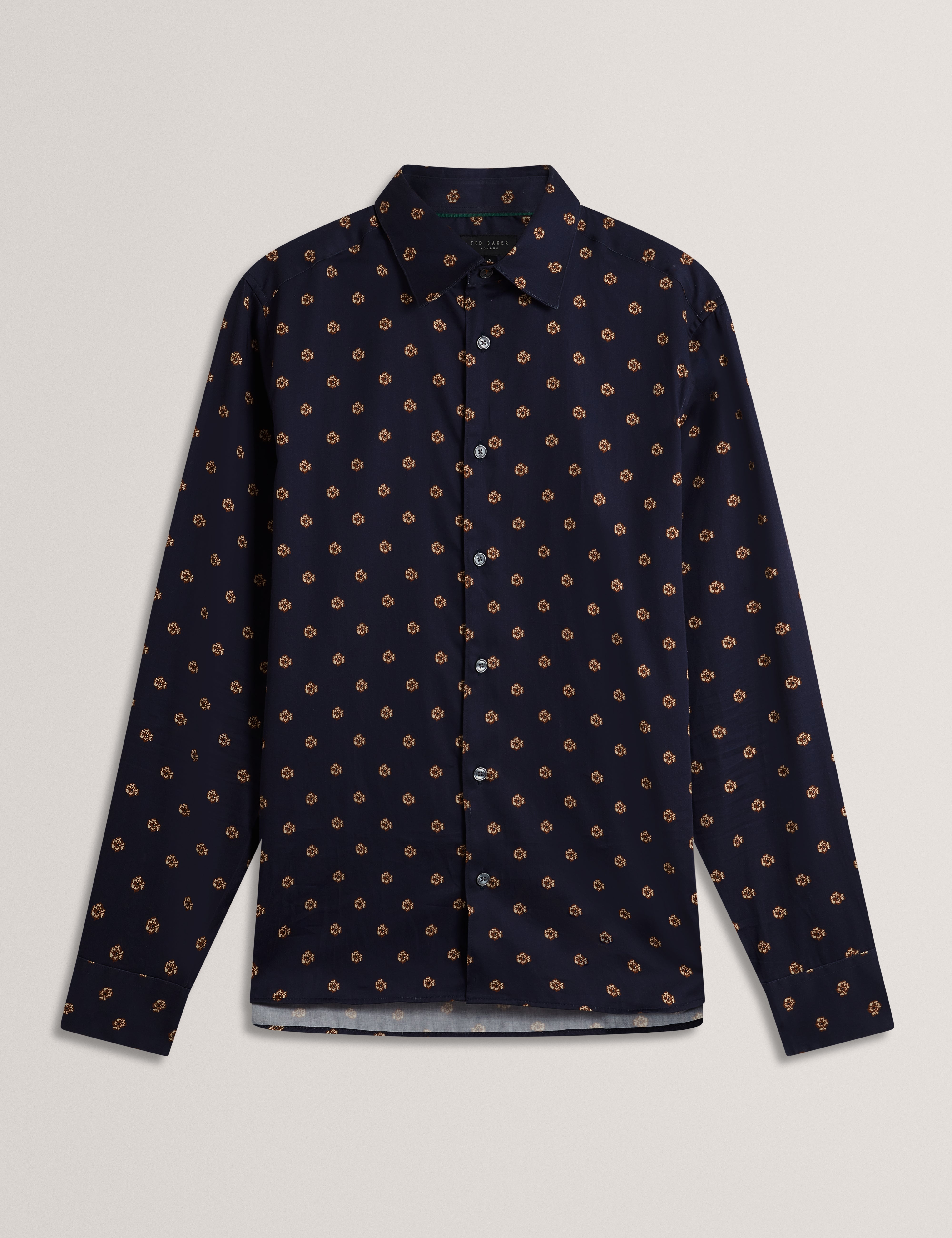 OLUFAR: LS Slim Fit Ditsy Floral Shirt