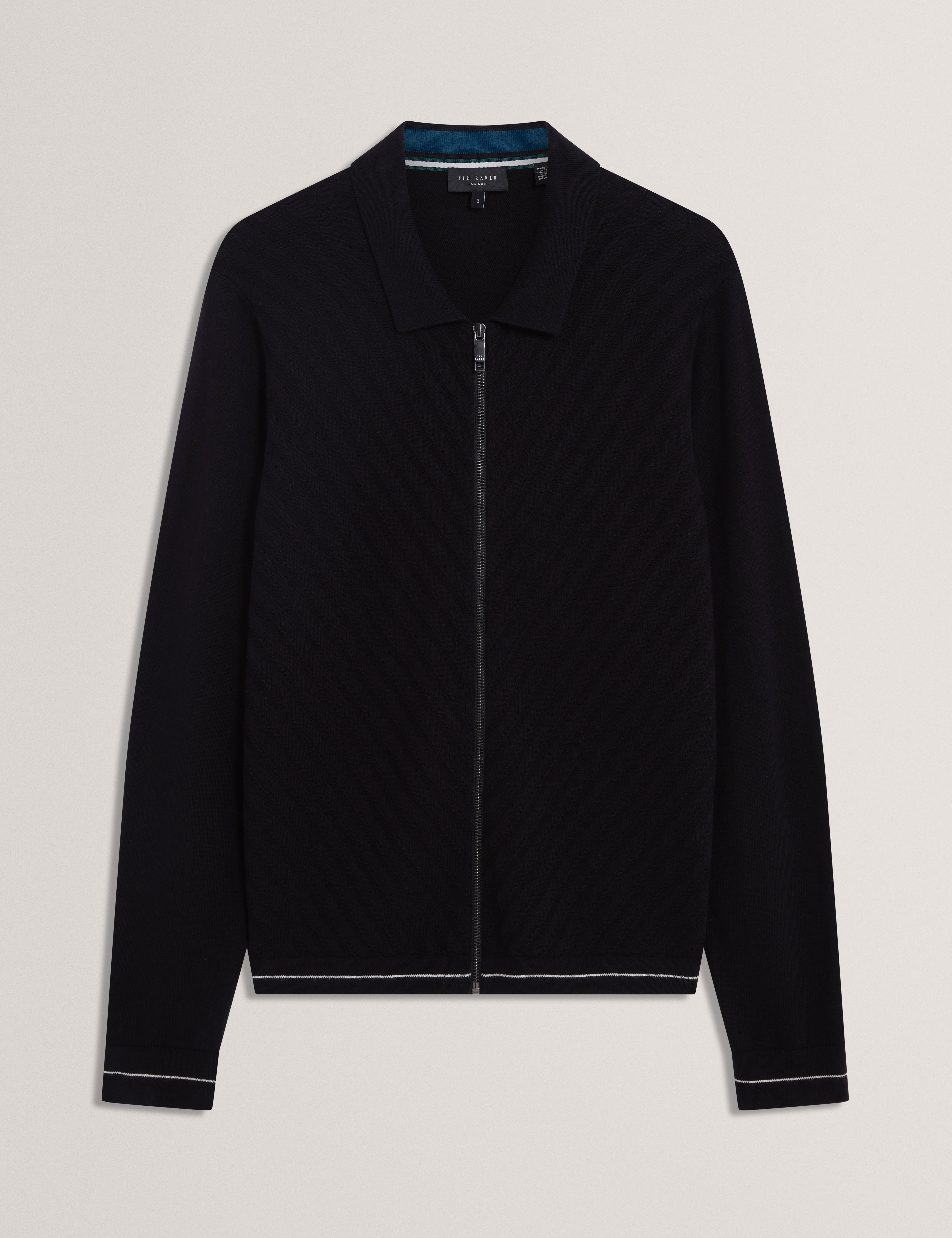 LYSAND: Chevron Stitch Zip Through
