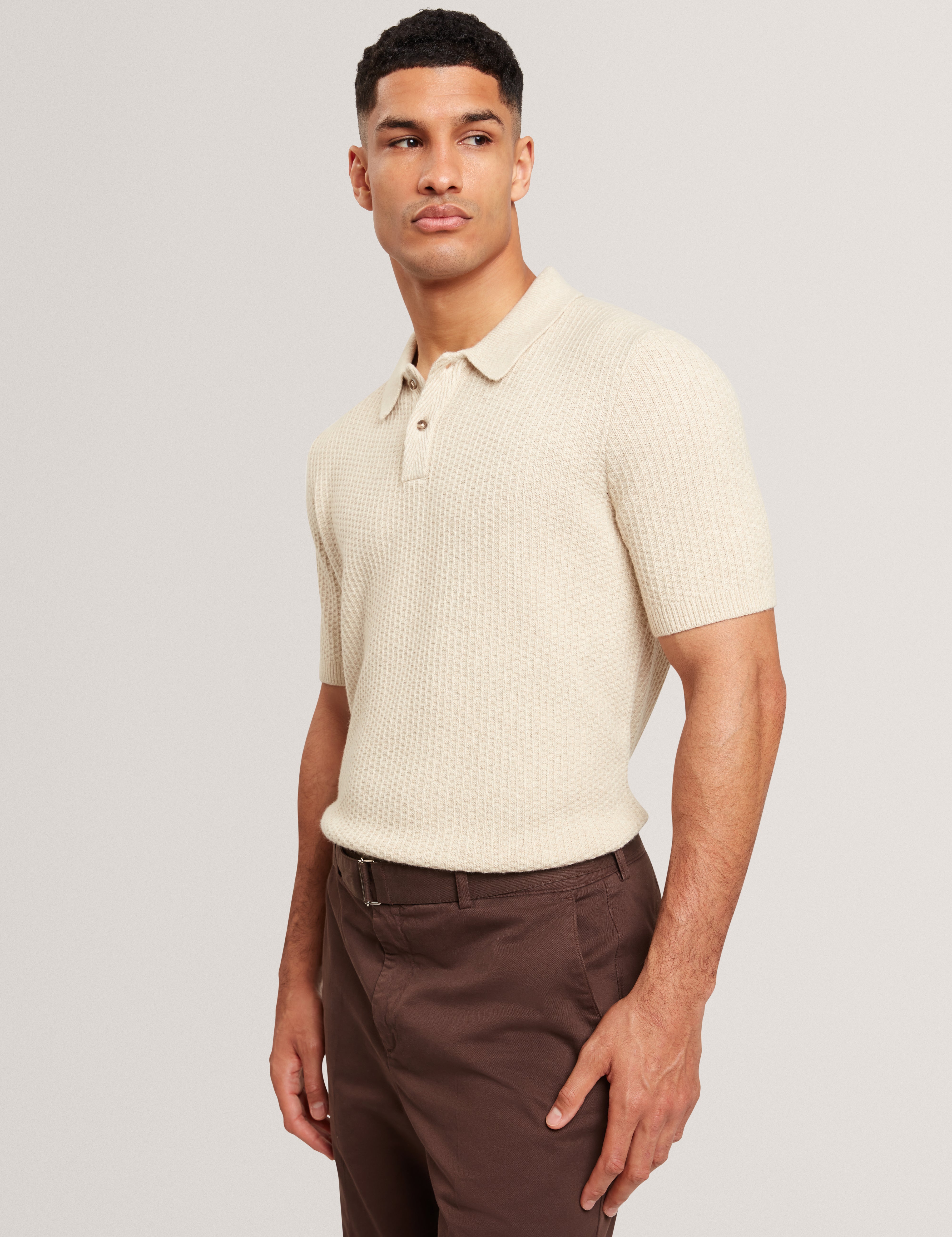 CAELUM: Herringbone Placement Stitch Polo