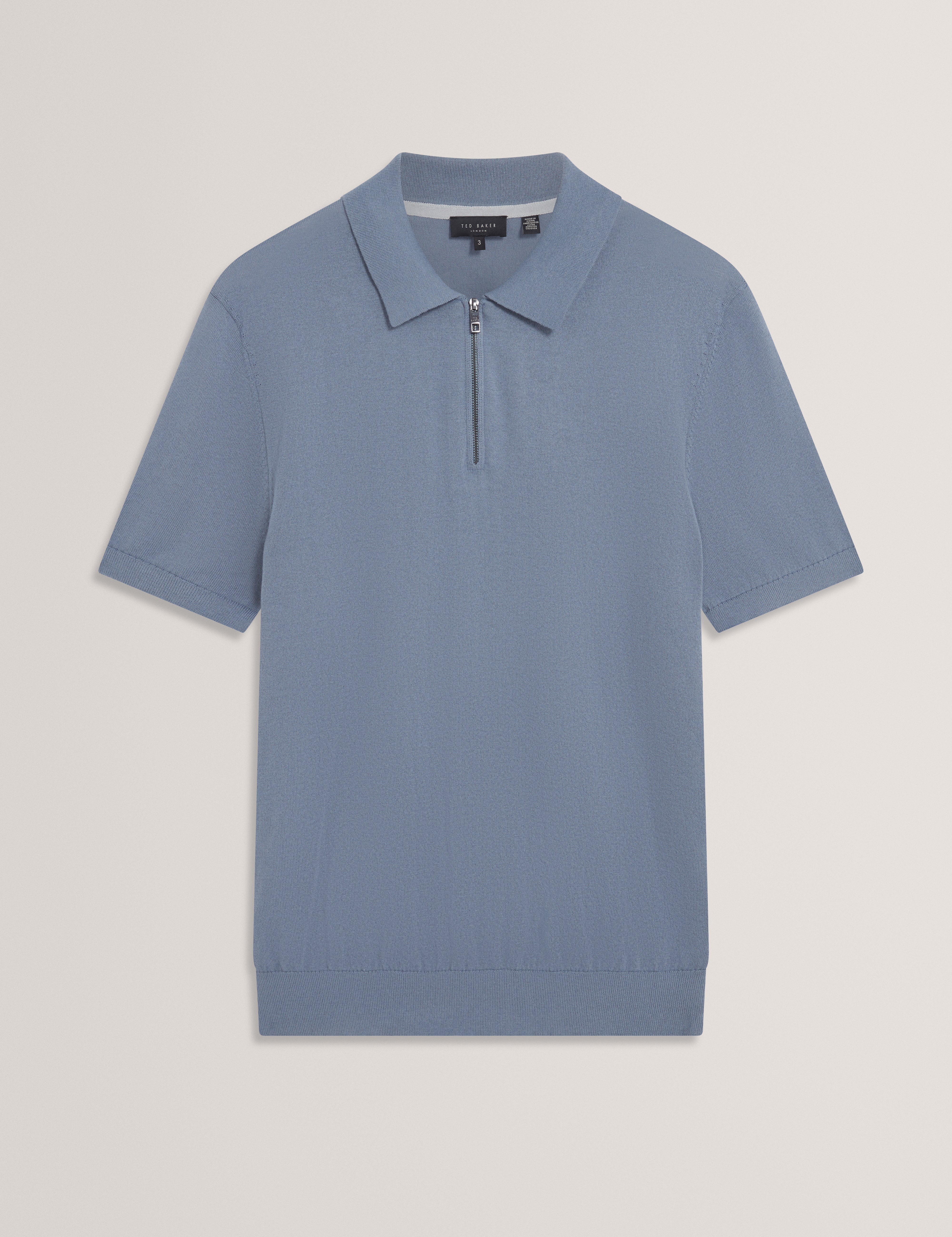 GIVRANS: Silk Blend Zip Polo