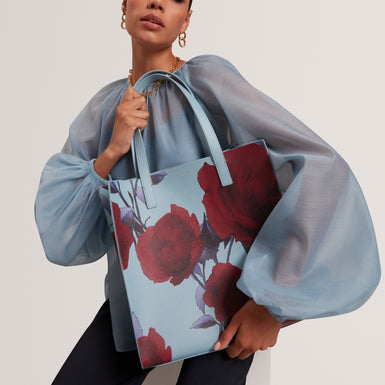 Women's ELYZAA-Large Rose Print Icon Bag