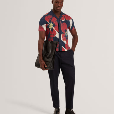 WYRIC: Floral Print Knitted Shirt
