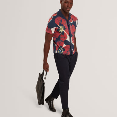 WYRIC: Floral Print Knitted Shirt