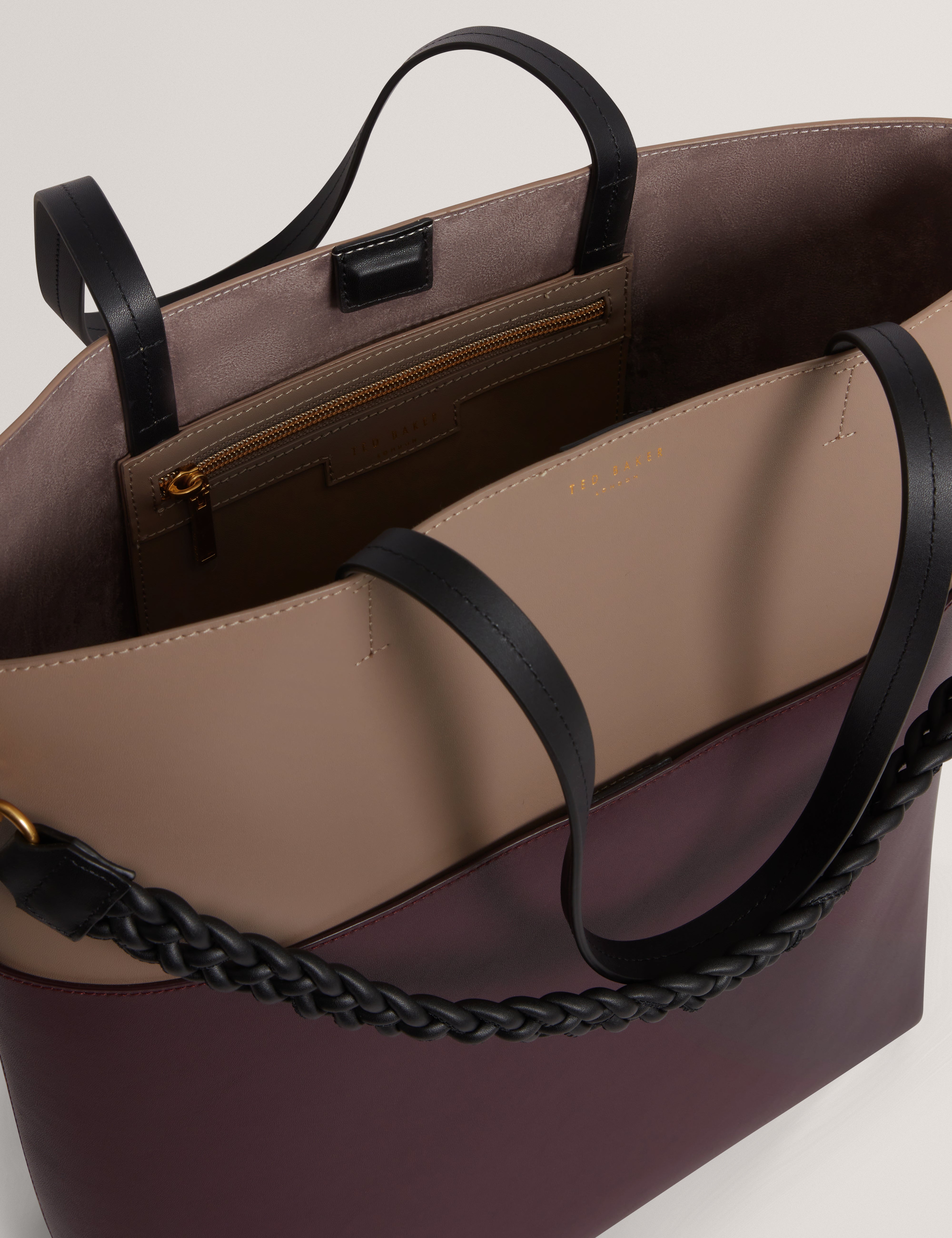 Women's WYNSLOW-Woven Handle Colourblock Large Bag