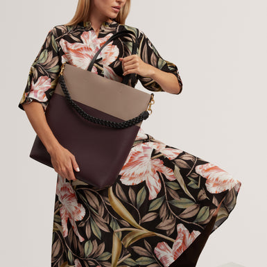 Women's WYNSLOW-Woven Handle Colourblock Large Bag