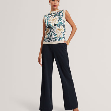 AYLLI: Printed Woven Front Sleeveless Top