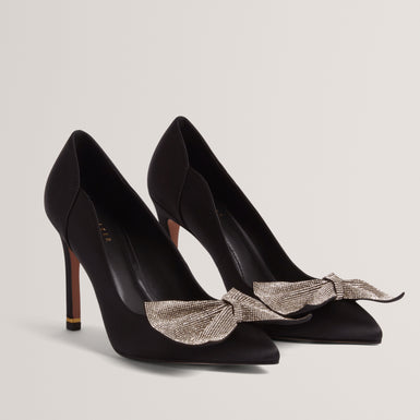 CRIISTI: Bow Embellished Heel Court Shoe