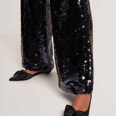 SOUFIYA: Satin Bow Detail Flat