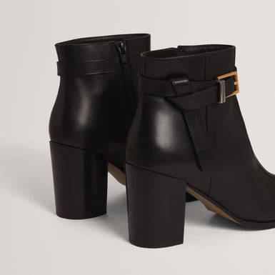 CLEONNA: Belt Detail Heeled Ankle Boot