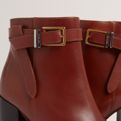 CLEONNA: Belt Detail Heeled Ankle Boot