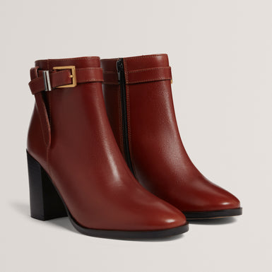 CLEONNA: Belt Detail Heeled Ankle Boot