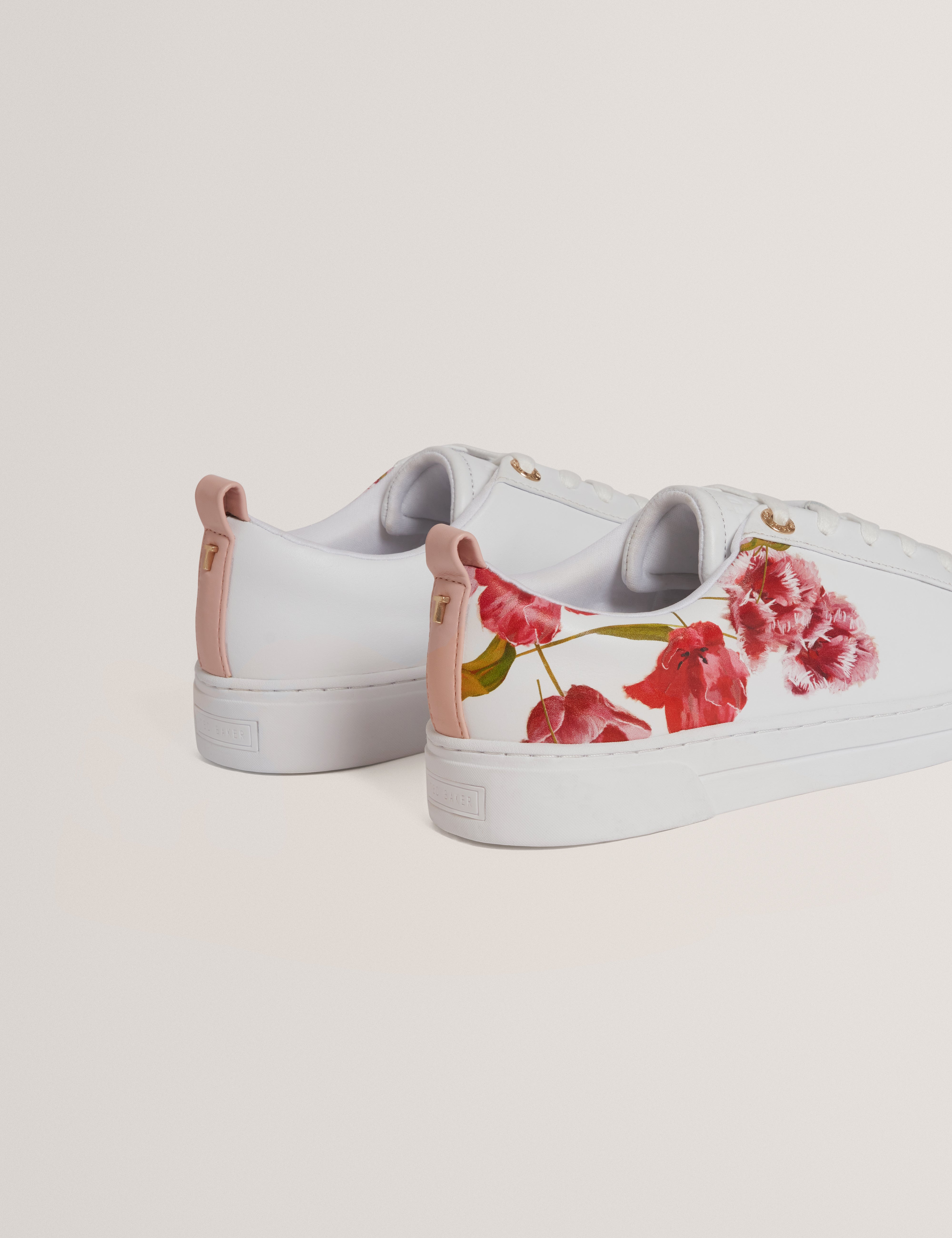 PRINELL: Floral Printed Leather Trainer