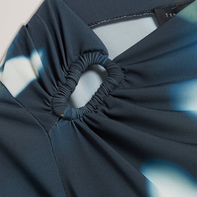 TURALA: Ruched Top With Metal Detail