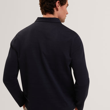 WYTHER: Ls Mixed Texture Stripe Half Zip