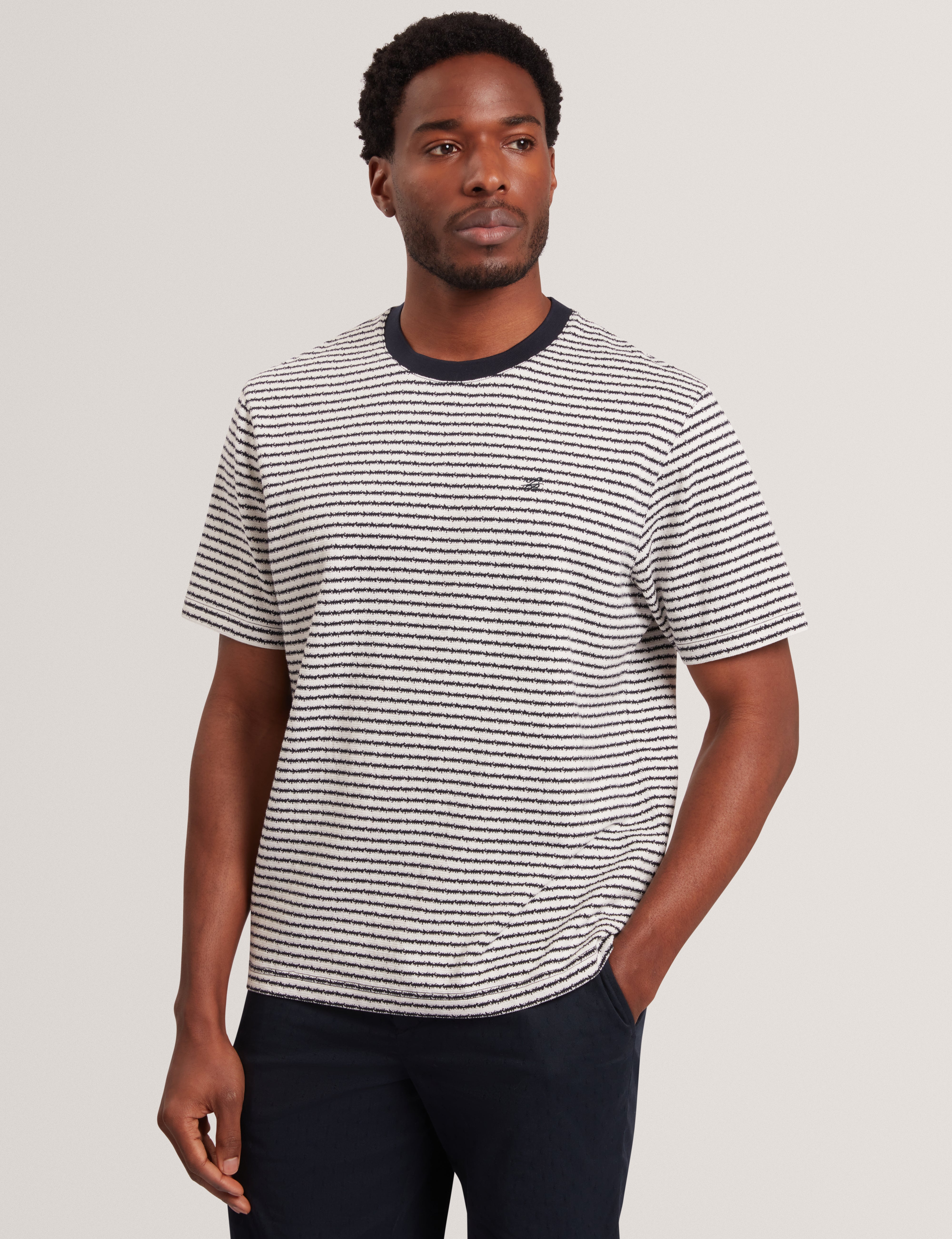 VEXRIN: Ss Oversized Striped T-Shirt