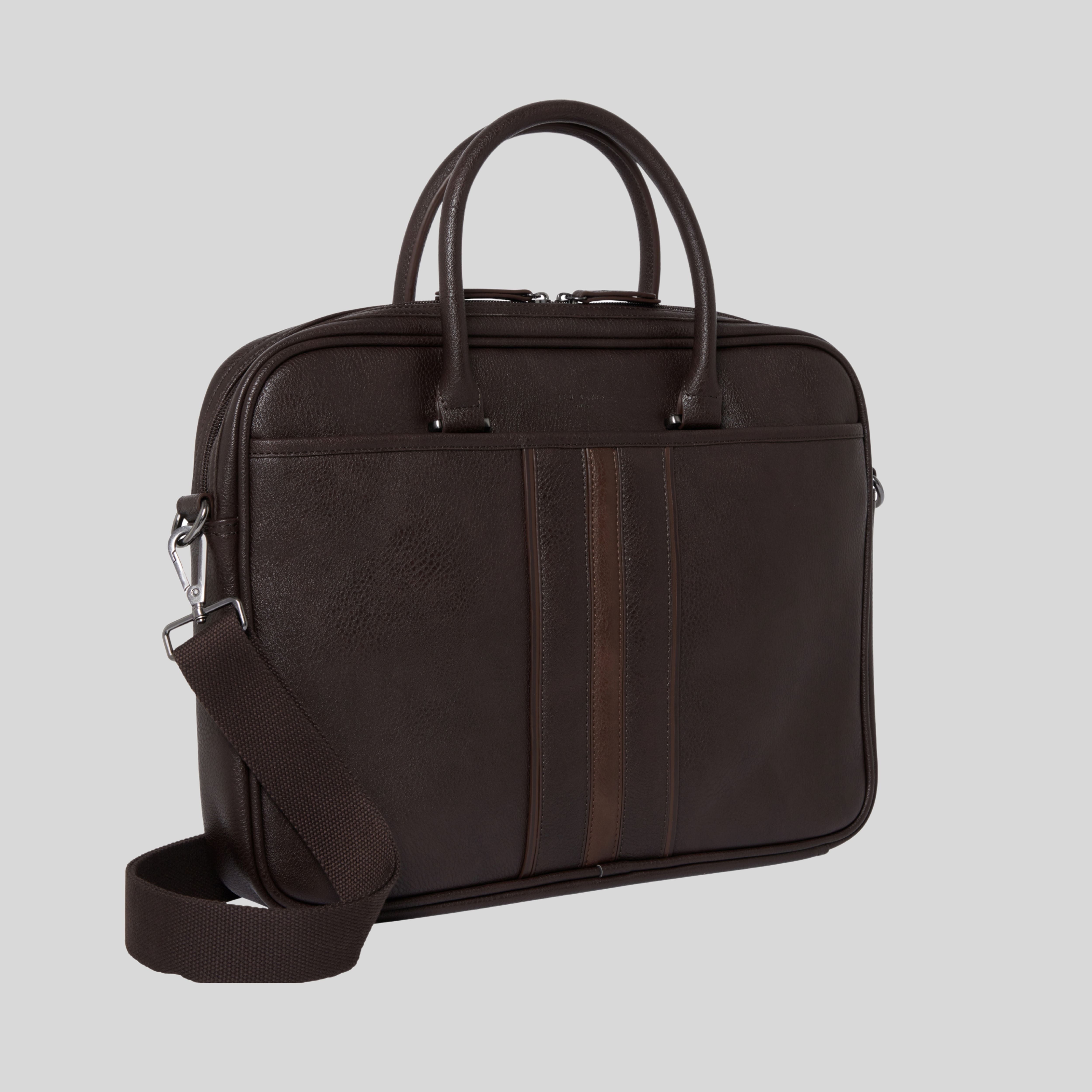 KENRIIK: Stripe Pu Document Bag