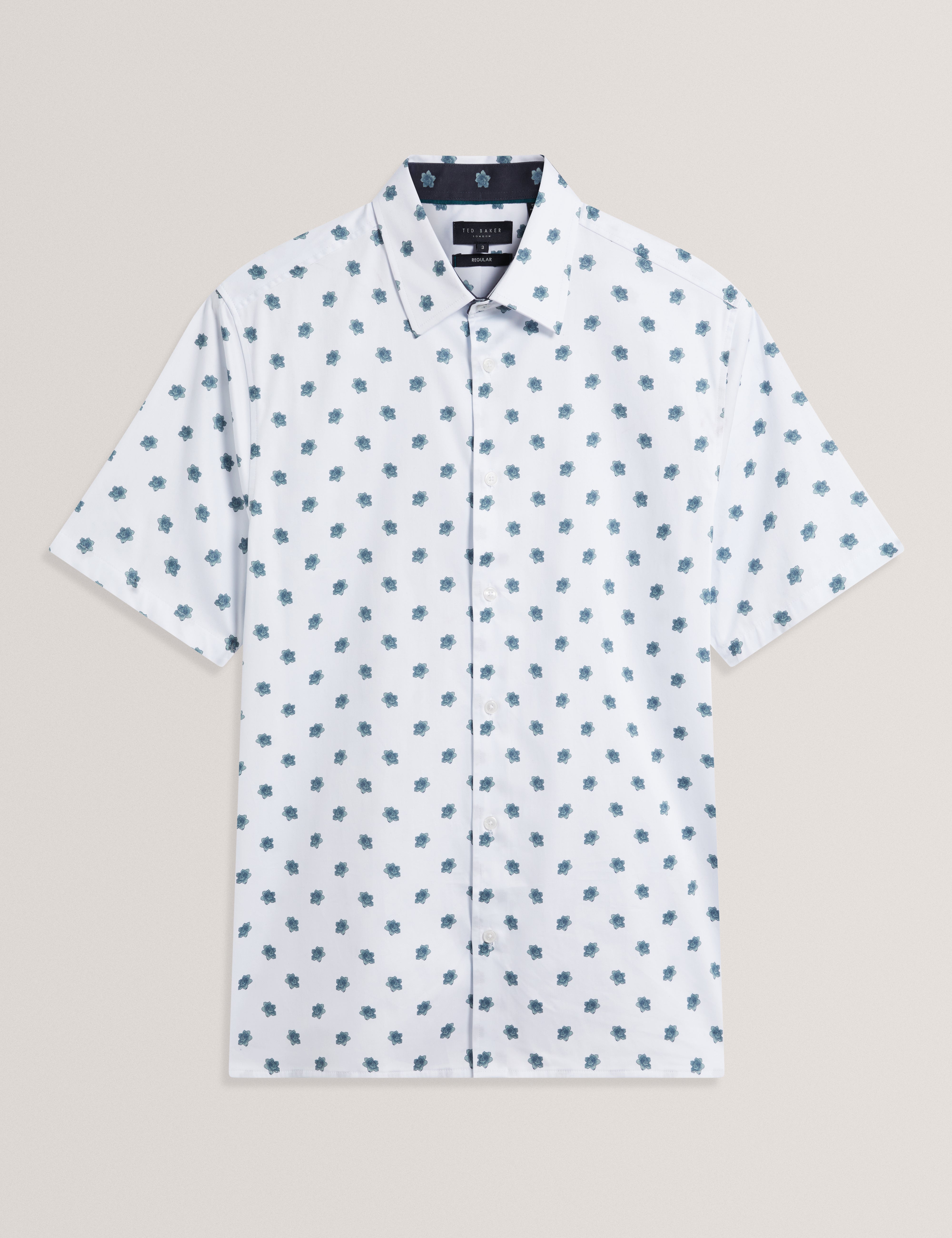 CHASKA: Ss Regular Ditsy Floral Print Shirt