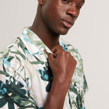 ANUKIS: Ss Placement Floral Stripe