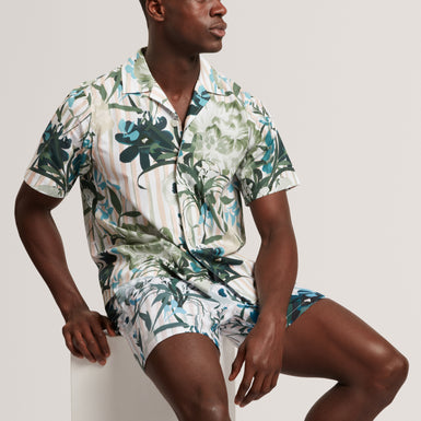 ANUKIS: Ss Placement Floral Stripe
