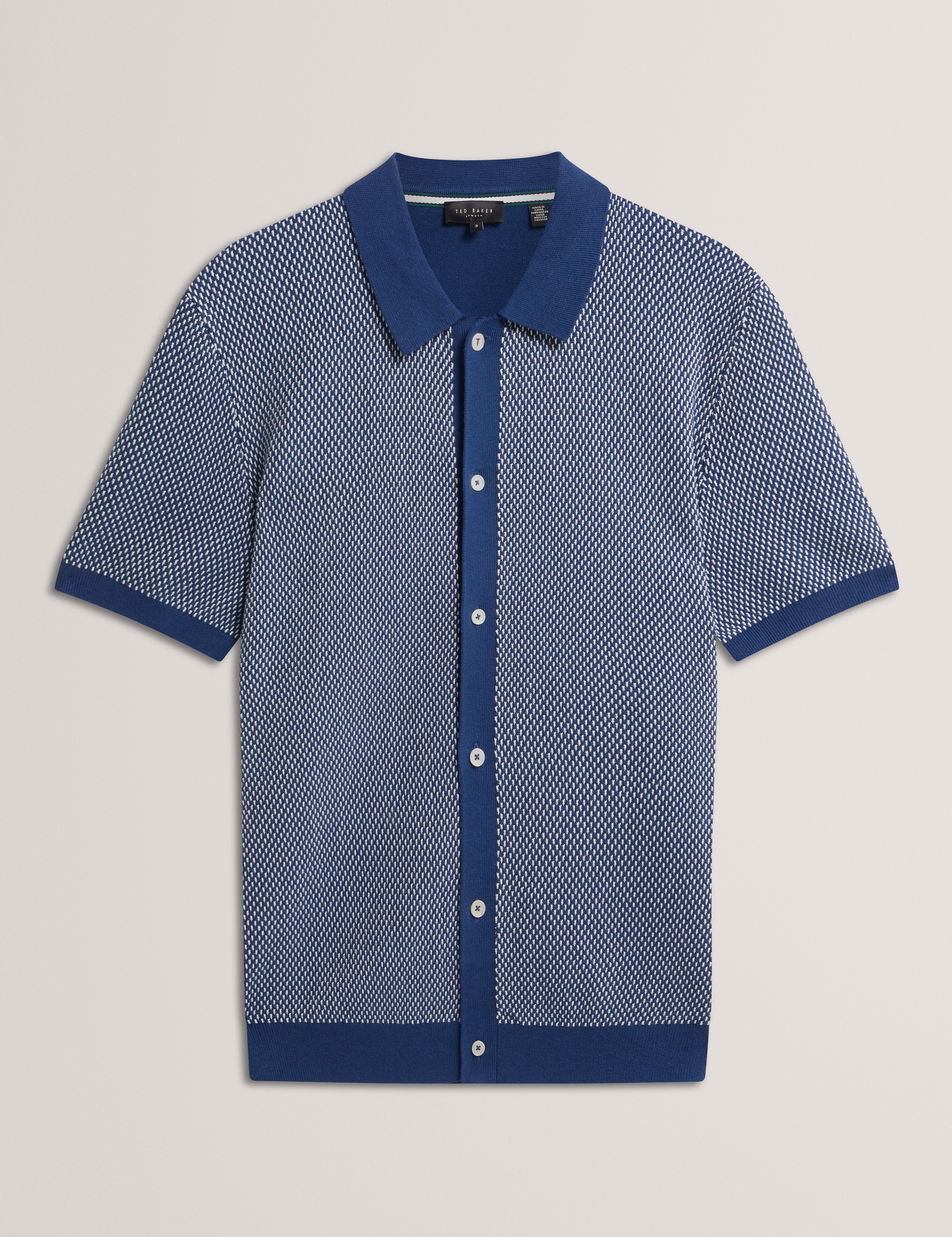 NOLIVA: Ss Small Stitch Button Through Polo